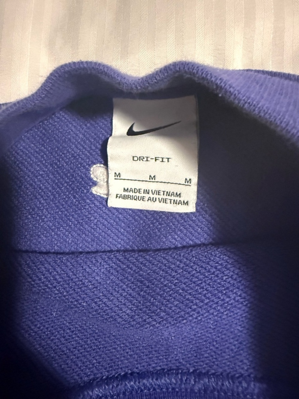 Nike Men’s Purple Crewneck Sweatshirt with White Swoosh - Picture 2 of 3